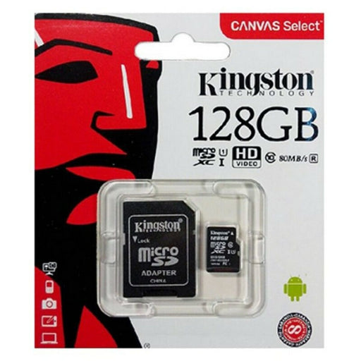 Cartão de Memória Micro SD com Adaptador Kingston Canvas Select Plus exFAT Preto 128 GB UHS-I